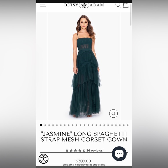 Betsy & Adam emerald green dress! - Picture 1 of 3